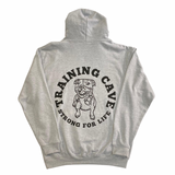 Pull Over Adults Hoodie (Grey With Black Print)