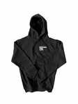 Pull Over Adults Hoodie (Black With White Print)